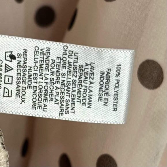 Express| Polka Dot Tank Cami Blouse in Cream & Black Lined Tie Back Sz S - Picture 4 of 4